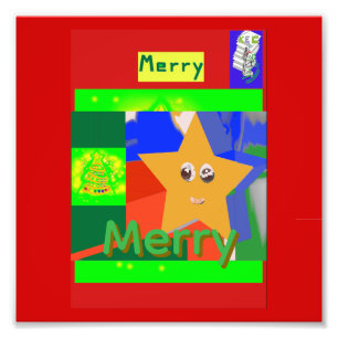 Foto Nombre verde alegre en Navidad roja