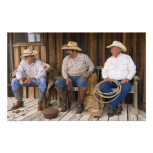 Foto Norteamérica, EE. UU. Vaqueros relajándose y