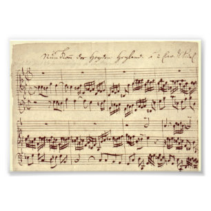 Foto Notas de música antiguas - Hoja de música Bach