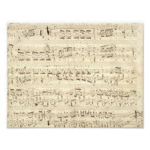 Foto Notas de Música Antiguas - Partitura de Chopin