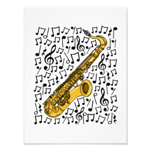 Foto Notas musicales saxofónicas, profesor de música sa