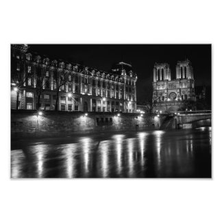 Foto Notre Dame Paris Negro y Blanco -