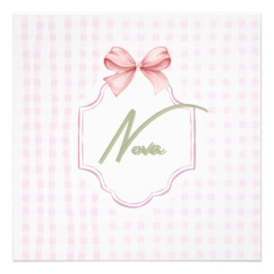 Foto Nova Baby Nursery Personalizado Bow&Gingham