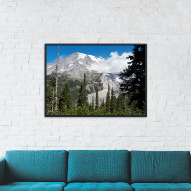 Foto Nube pasando sobre el Monte Rainier (In Situ Framed)