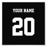 Número y nombre del Personalizado blanco y negro