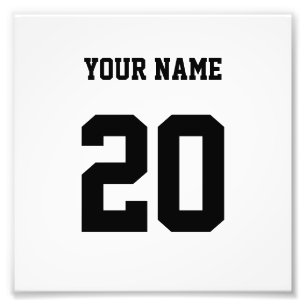 Foto Número y nombre del Personalizado blanco y negro