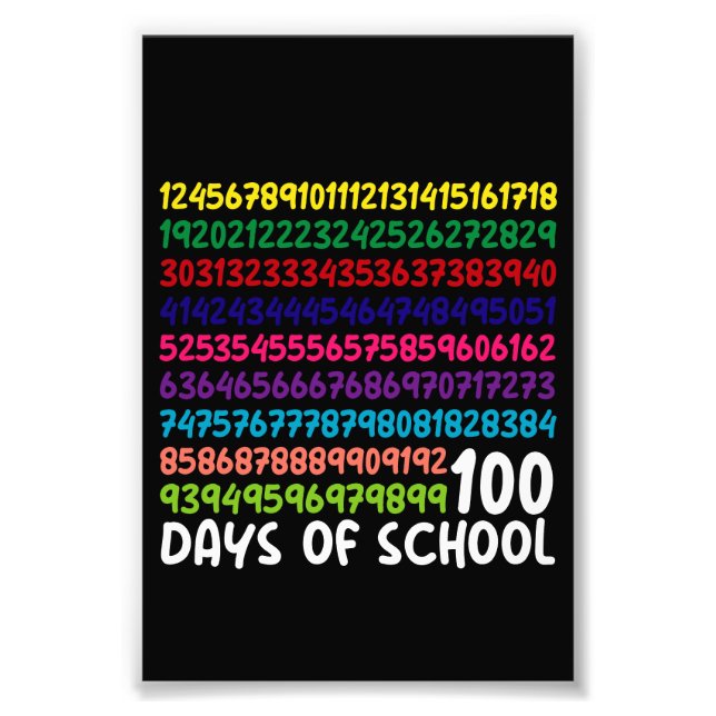 Foto Números matemáticos 100 días de escolares (Frente)