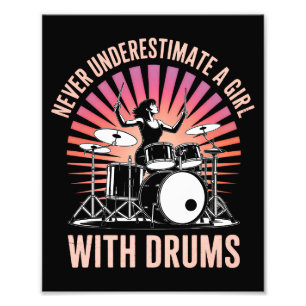 Foto Nunca Subestimes a una Chica Baterista Batería Fem