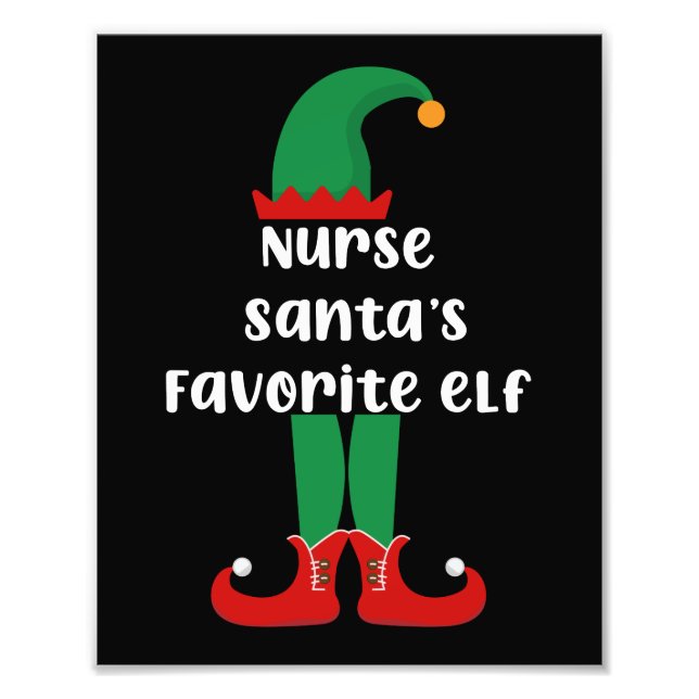 Foto Nurse Santa's Favorite Elf Funny Nurse Christmas (Frente)
