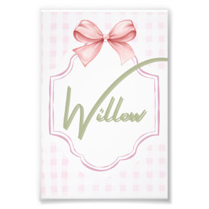 Foto Nursera personalizada de bebé salvaje Bow&Gingham