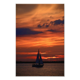 Foto Obra de arte del atardecer sobre velero