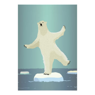 Foto Obra de arte del oso polar equilibrándose sobre un