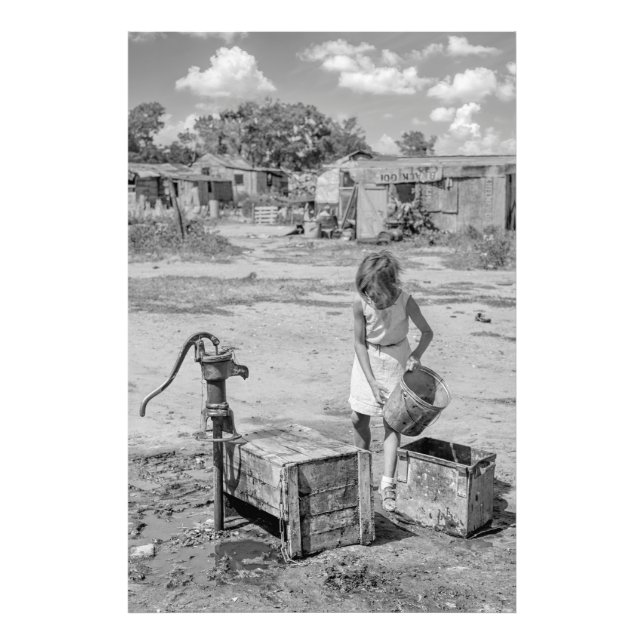 Foto Obtención de agua para la familia - Oklahoma 1939 (Frente)