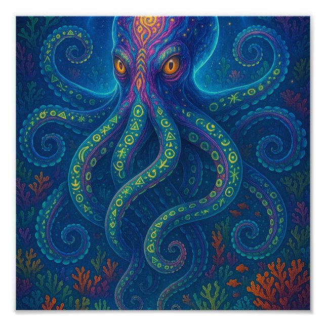 Foto Octopus azul trippy (Frente)