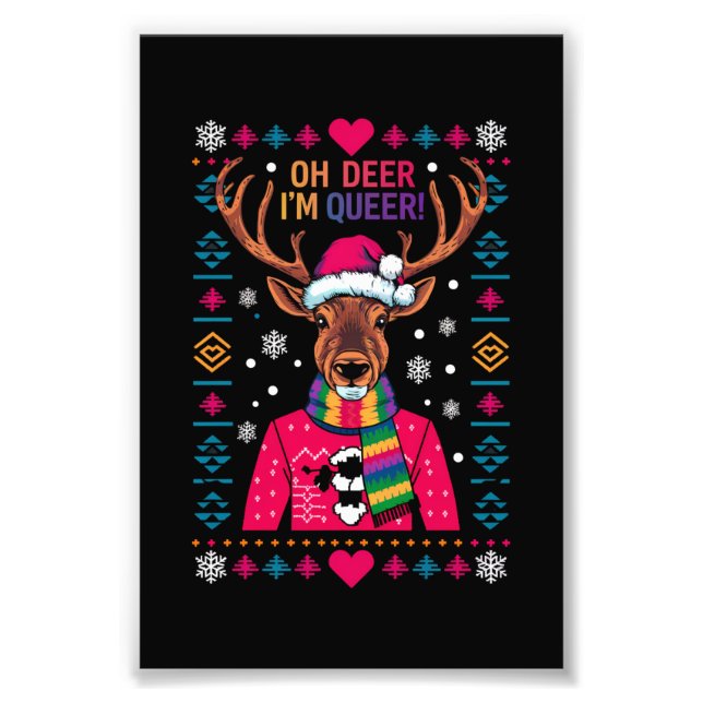 Foto Oh Ciervo Soy LGTB Lésbico Gay Orgullo Navidades F (Frente)