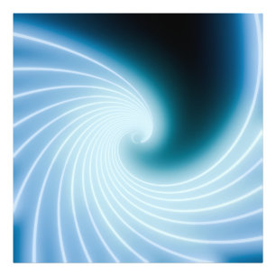 Foto Ola de arte de línea de neón brillante azul