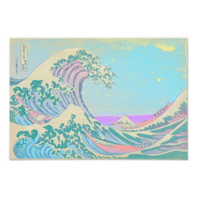 Foto Ola Grande Colores Pastel Póster Premium (Frente)