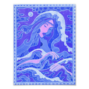 Foto Ola, sirena, fantasía, arte Chica asiático, azul