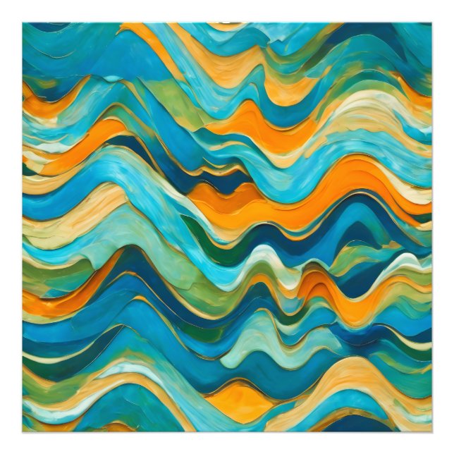 Foto Olas de Naranja verde azul "Sanlúcar" (Frente)