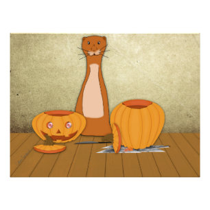 Foto Oliver la Nutria Talla una Calabaza