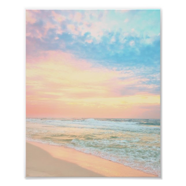 Foto Ondas de playa de Cotton Candy Sunrise Skies (Frente)