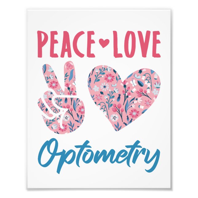 Foto Optometría de amor por la paz Optometrista (Frente)