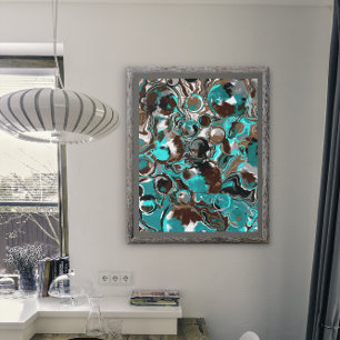 Foto Orbita marrón, turquesa y de mármol negro