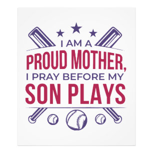 Foto Orgullosa Madre De Béisbol Que Rezo Antes De Jugar