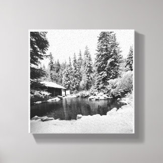 Foto original Escena nevada impresa en lienzo