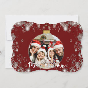 Foto Ornamento De Navidad Con Snowy Swirls Fancy