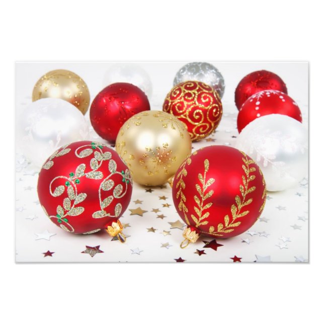 Foto Ornamentos de oro, ornamentos rojos, Navidades, Pu (Frente)