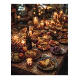Foto Ornate Red Wine Banquet Table