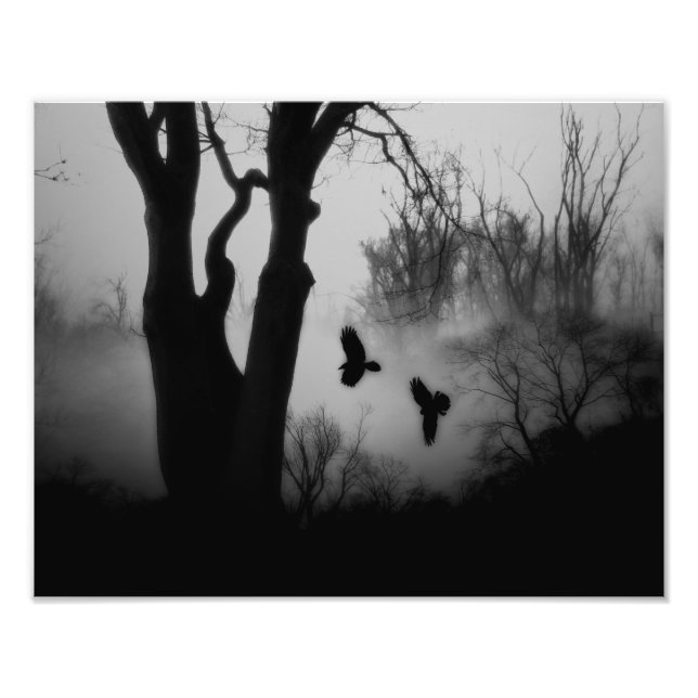 Foto Oscuros y misteriosos cruces forestales (Frente)