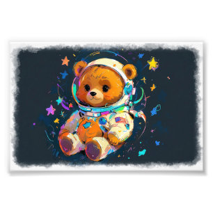 Foto Osito de peluche bebé soñando con ser astronauta