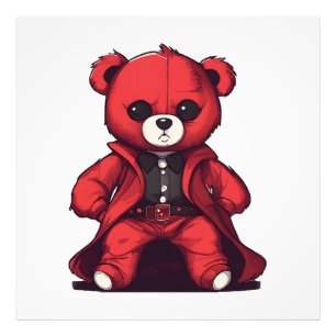 Foto Osito de peluche rojo lindo