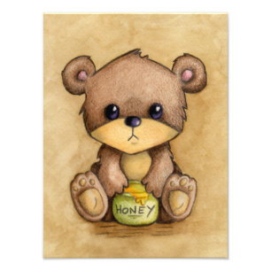 Foto Oso Marrón Adorable Con Un Tarro De Miel