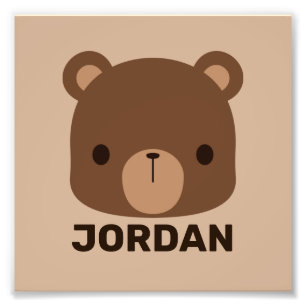 Foto Oso marrón lindo con nombre personalizado