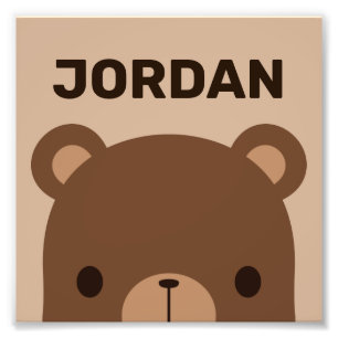 Foto Oso Marrón Pequeño y Lindo con Nombre Personalizad