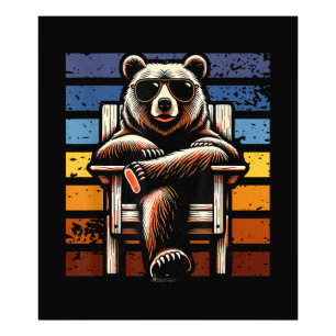 Foto Oso Retro Genial con Gafas de Sol 70s 80s 90s Nove