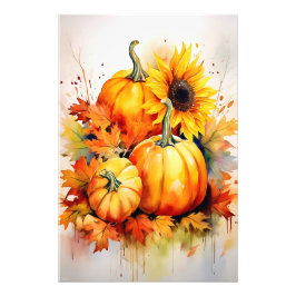 Foto Otoño Calabaza y Girasol