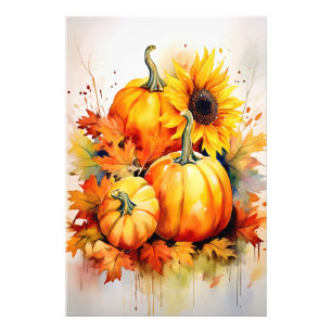 Foto Otoño Calabaza y Girasol