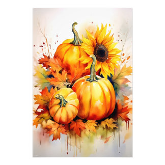 Foto Otoño Calabaza y Girasol
