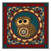 Owl patriótico Mandala