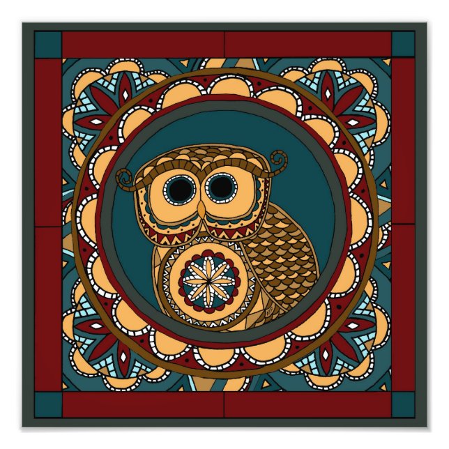 Foto Owl patriótico Mandala (Frente)