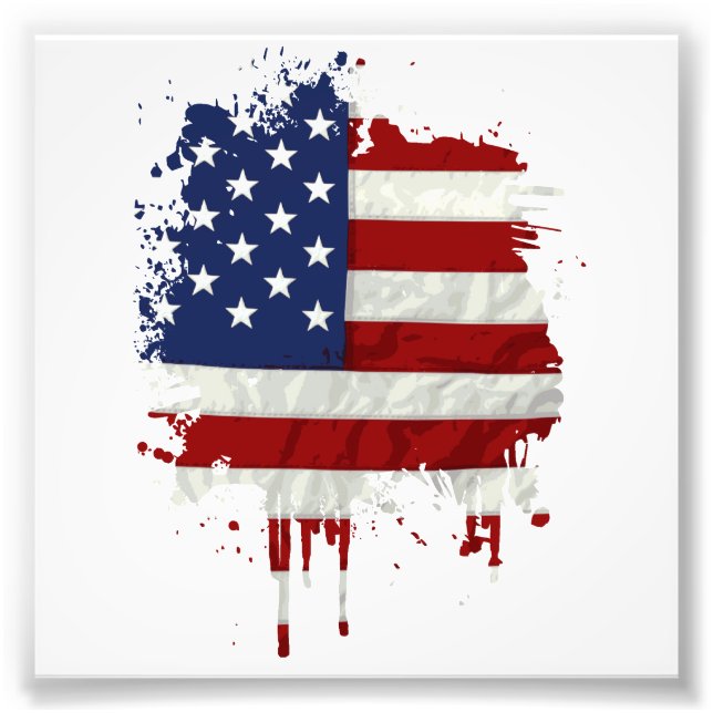 Foto Paint Splatter de bandera de Estados Unidos (Frente)