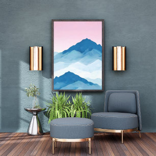 Foto Paintaje de ensueño en el paisaje montañoso rosa y