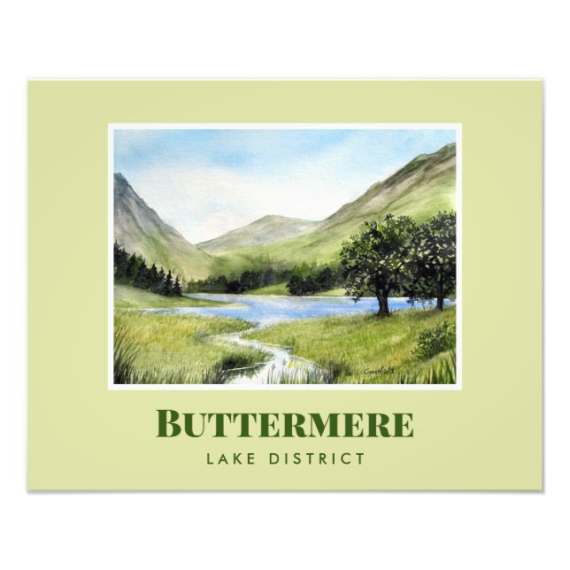 Foto Paintaje paisajístico acuarela de la Buttermere de (Frente)
