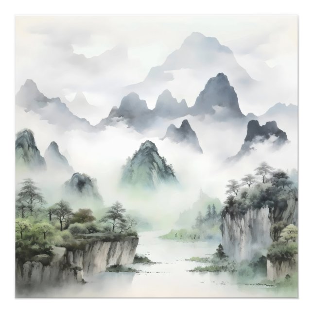 Foto Paintaje paisajístico asiático (Frente)