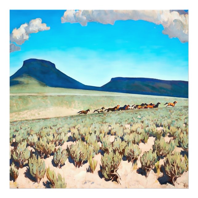 Foto "País de caballo salvaje" por Maynard Dixon (Frente)