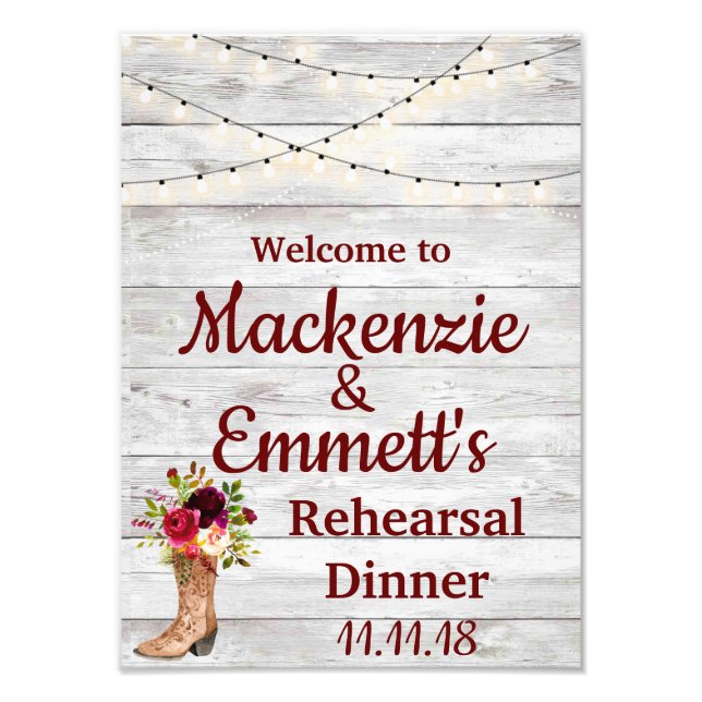 Foto País Rústico Boho Rótulo de la cena de ensayo occi (Frente)